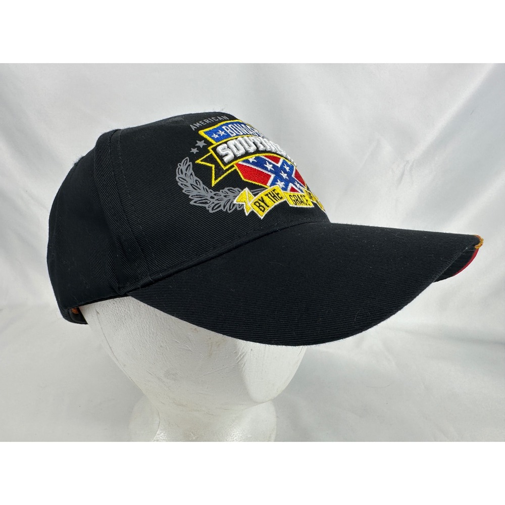 Double Down Hat Mens OSFM Black Bonafied Southern Flag Brim Cotton Cap BK3102